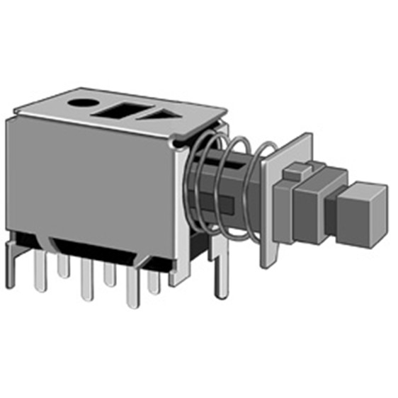 自复位按键开关 PS-22F43 卧式插件 六脚