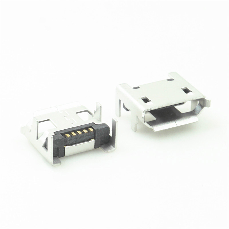 USB 5S B型四脚插板7.2无柱短针脚长1.1有导位镀锡