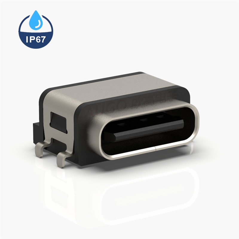 IP67级防水 6P沉板type-c 四脚插板